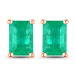 Emerald-Cut Prong Set Stud Earrings