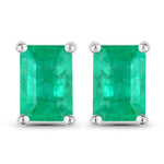 Emerald-Cut Prong Set Stud Earrings