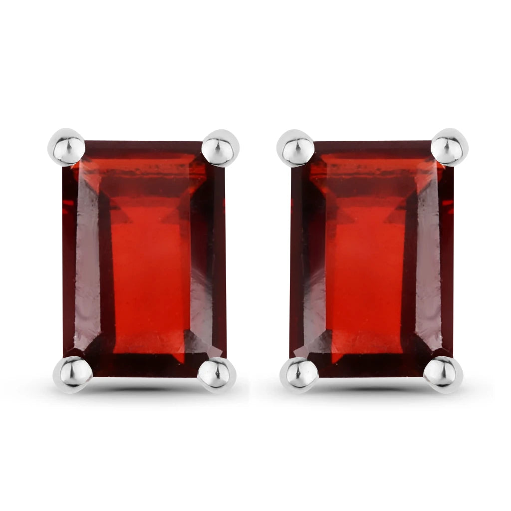 Emerald-Cut Prong Set Stud Earrings