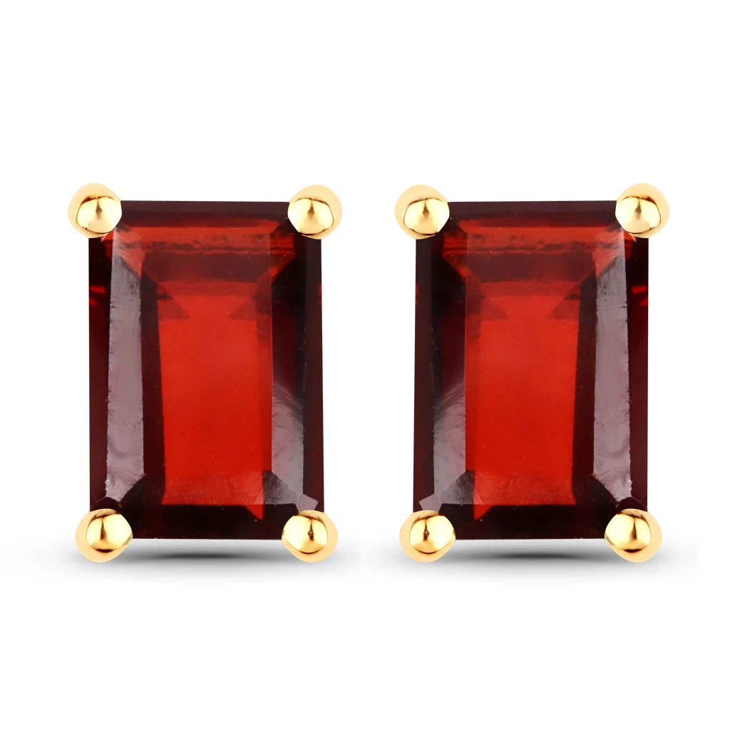 Emerald-Cut Prong Set Stud Earrings