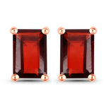 Emerald-Cut Prong Set Stud Earrings