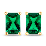 Emerald-Cut Prong Set Stud Earrings
