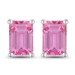 Emerald-Cut Prong Set Stud Earrings
