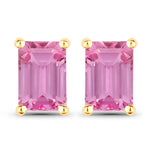 Emerald-Cut Prong Set Stud Earrings