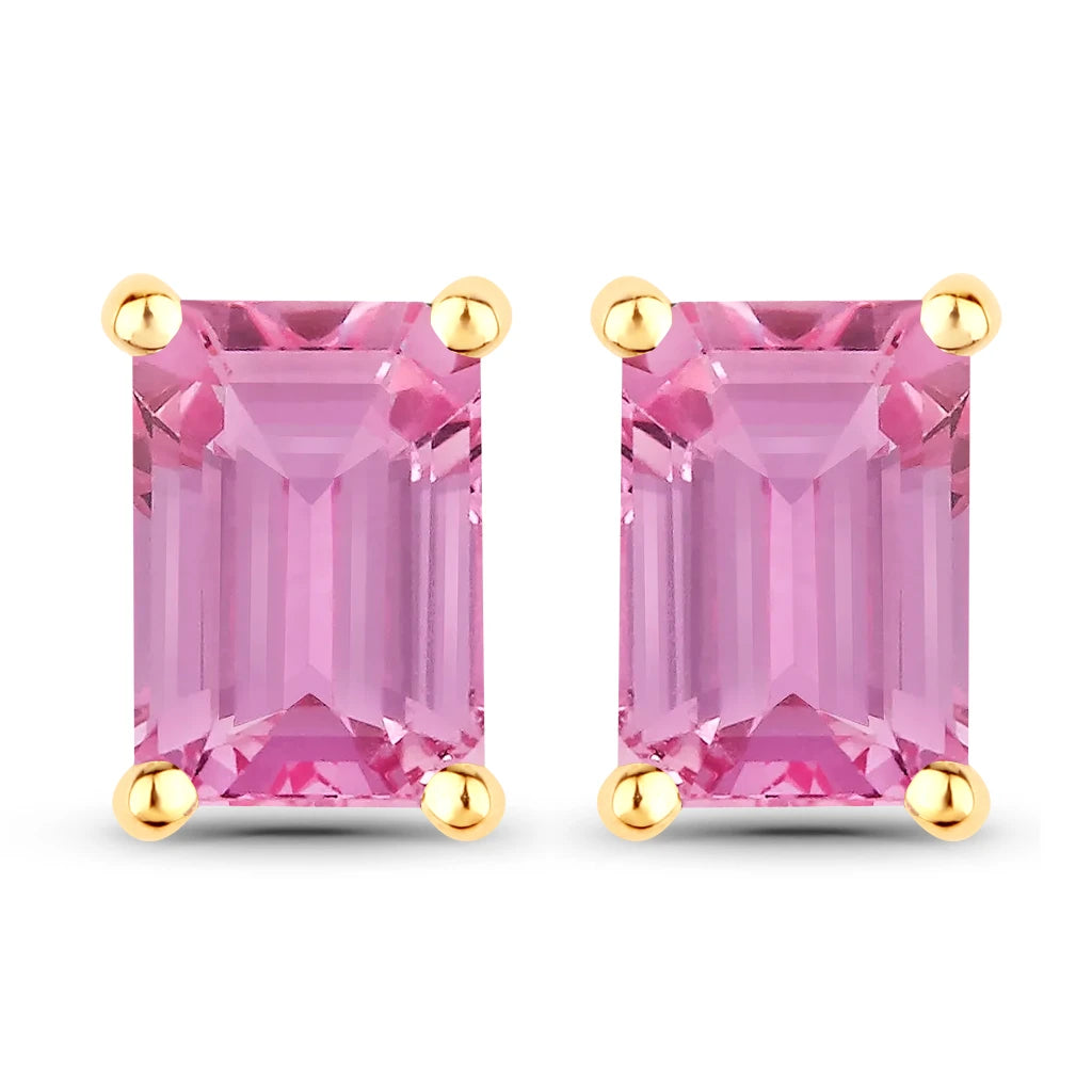Emerald-Cut Prong Set Stud Earrings