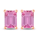 Emerald-Cut Prong Set Stud Earrings