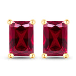 Emerald-Cut Prong Set Stud Earrings