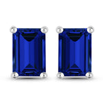 Emerald-Cut Prong Set Stud Earrings