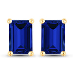 Emerald-Cut Prong Set Stud Earrings