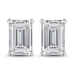 Emerald-Cut Prong Set Stud Earrings
