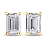 Emerald-Cut Prong Set Stud Earrings