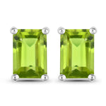 Emerald-Cut Prong Set Stud Earrings