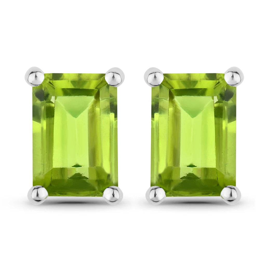 Emerald-Cut Prong Set Stud Earrings