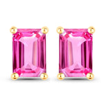 Emerald-Cut Prong Set Stud Earrings