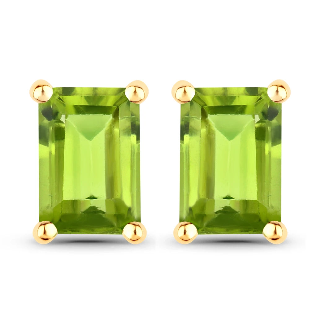 Emerald-Cut Prong Set Stud Earrings