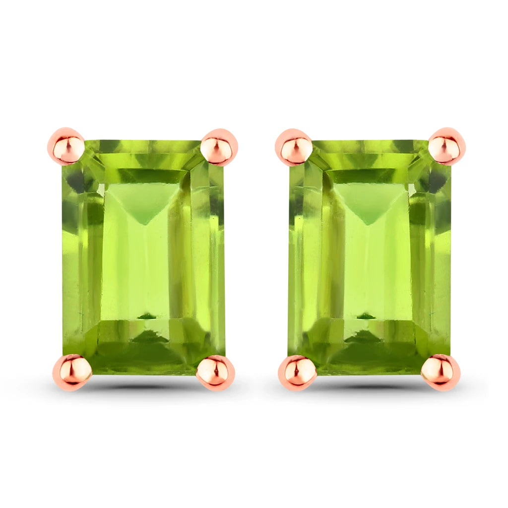 Emerald-Cut Prong Set Stud Earrings