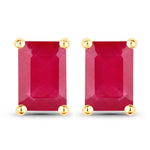 Emerald-Cut Prong Set Stud Earrings