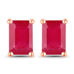 Emerald-Cut Prong Set Stud Earrings
