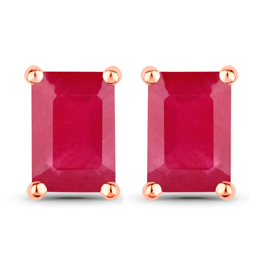 Emerald-Cut Prong Set Stud Earrings