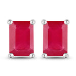 Emerald-Cut Prong Set Stud Earrings
