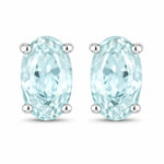 Solitaire Oval Prong-Set Stud Earrings