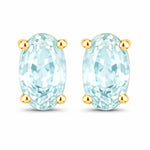 Solitaire Oval Prong-Set Stud Earrings