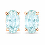Solitaire Oval Prong-Set Stud Earrings
