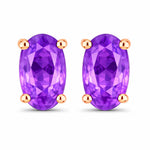 Solitaire Oval Prong-Set Stud Earrings