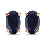 Solitaire Oval Prong-Set Stud Earrings