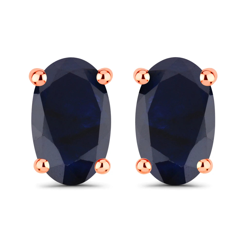 Solitaire Oval Prong-Set Stud Earrings
