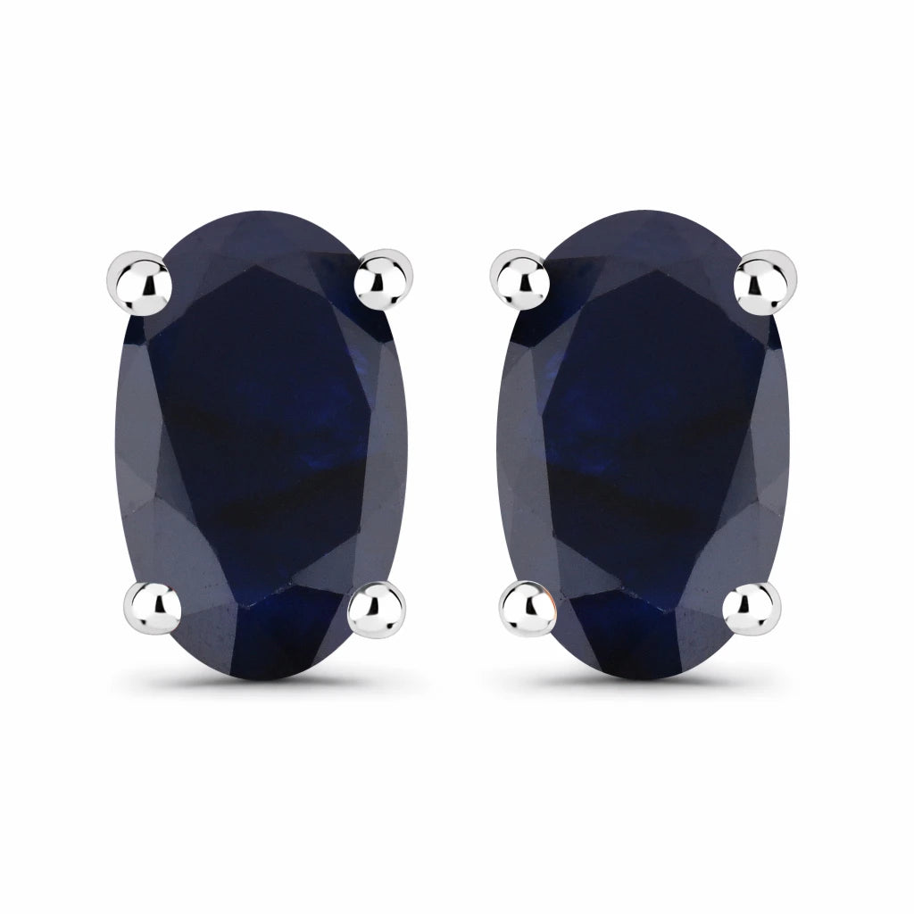 Solitaire Oval Prong-Set Stud Earrings