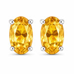 Solitaire Oval Prong-Set Stud Earrings