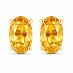 Solitaire Oval Prong-Set Stud Earrings