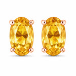 Solitaire Oval Prong-Set Stud Earrings