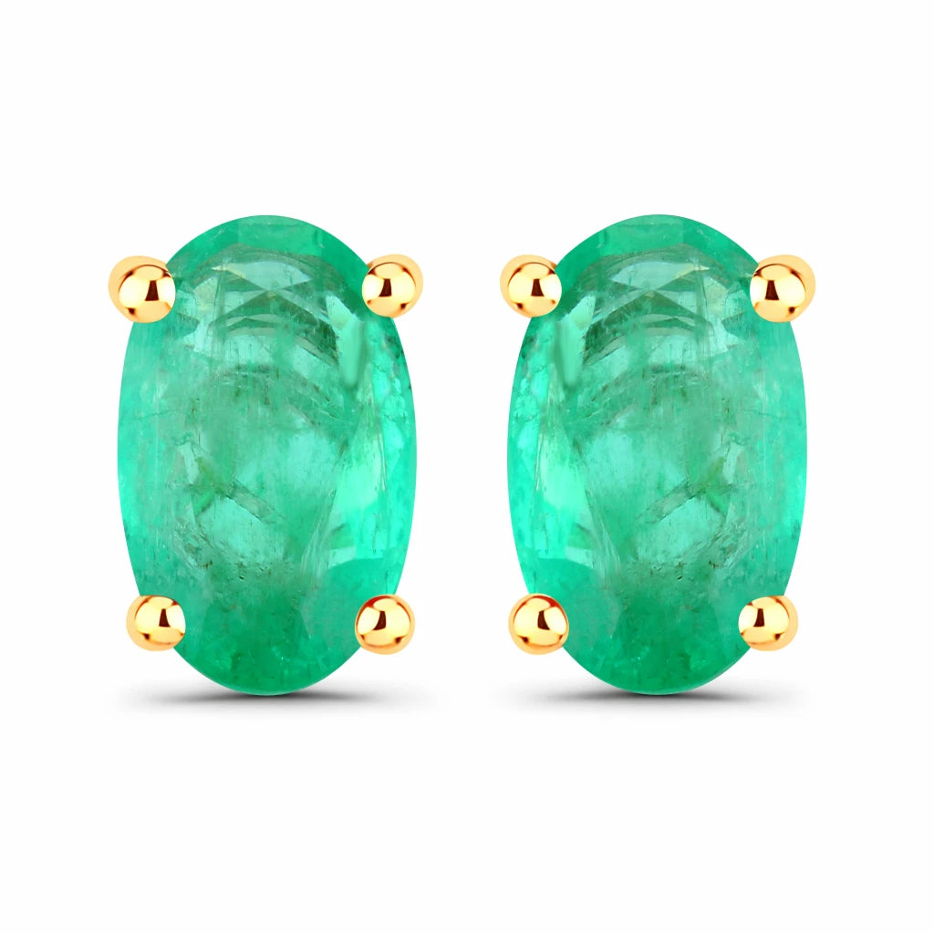 Solitaire Oval Prong-Set Stud Earrings