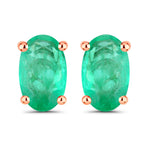 Solitaire Oval Prong-Set Stud Earrings