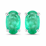 Solitaire Oval Prong-Set Stud Earrings
