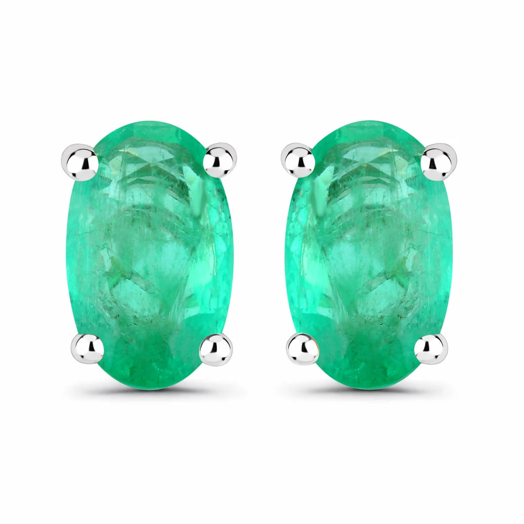 Solitaire Oval Prong-Set Stud Earrings