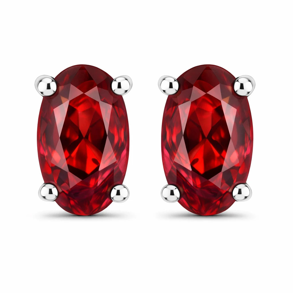 Solitaire Oval Prong-Set Stud Earrings