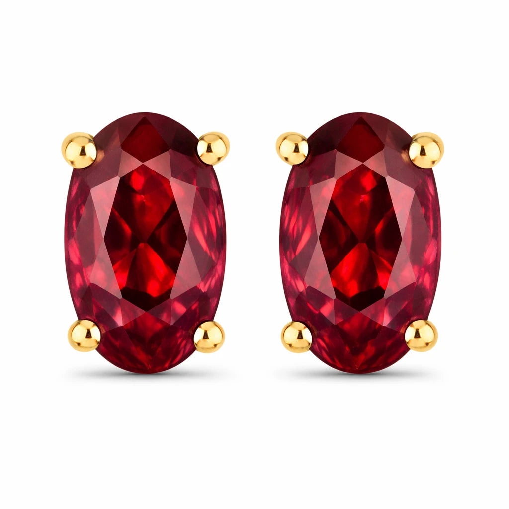 Solitaire Oval Prong-Set Stud Earrings