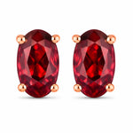 Solitaire Oval Prong-Set Stud Earrings