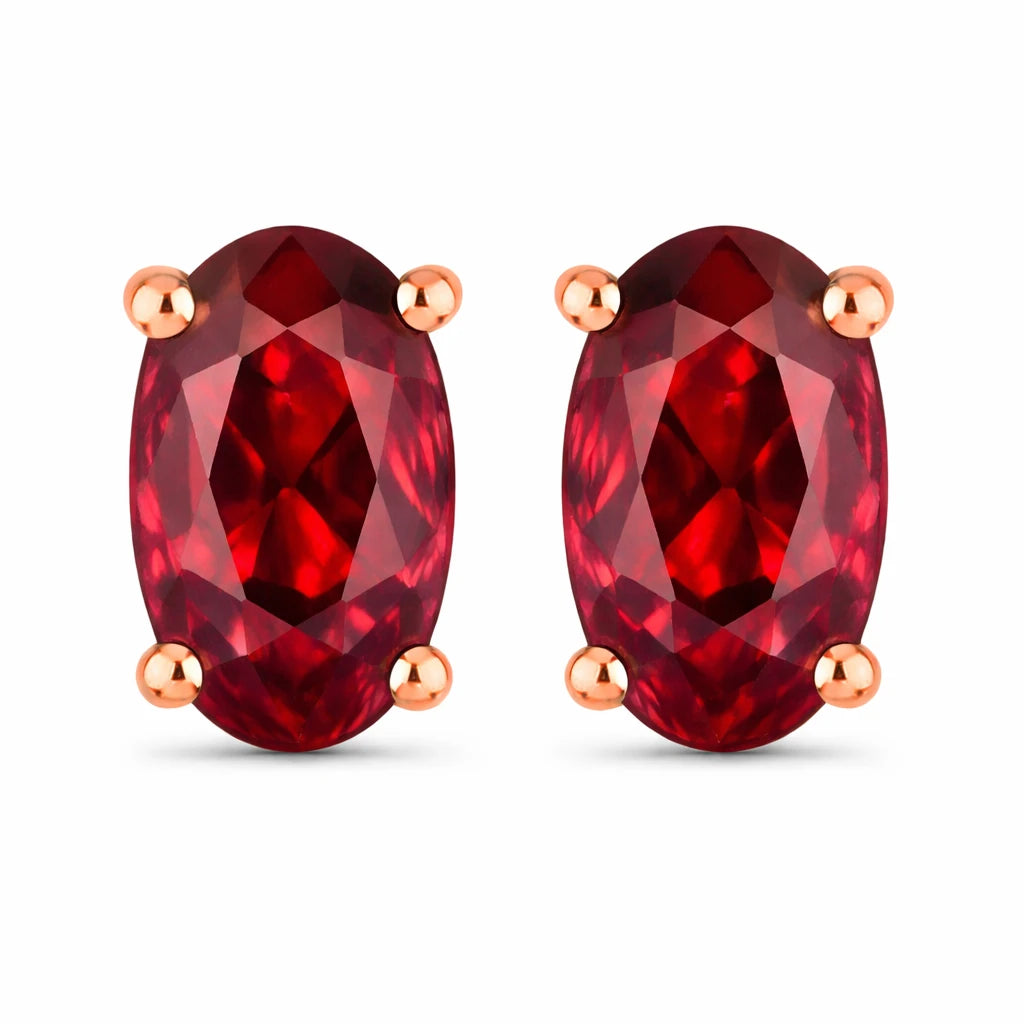 Solitaire Oval Prong-Set Stud Earrings