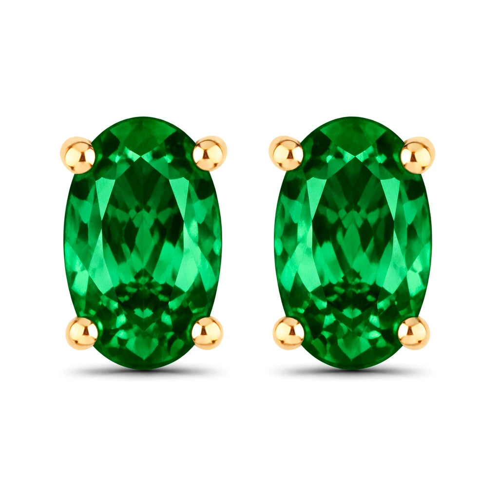 Solitaire Oval Prong-Set Stud Earrings