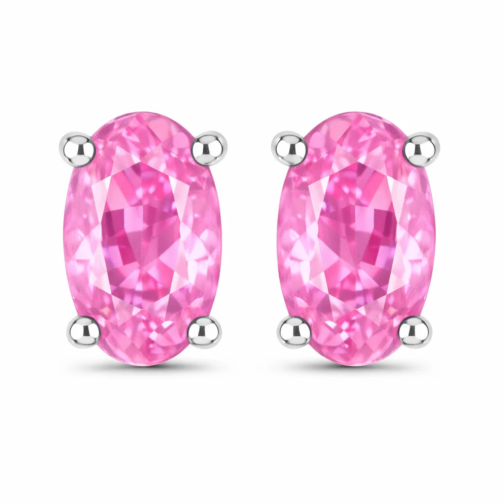 Solitaire Oval Prong-Set Stud Earrings