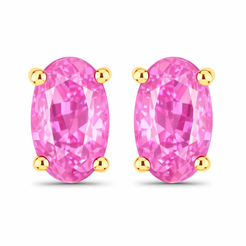 Solitaire Oval Prong-Set Stud Earrings