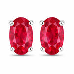 Solitaire Oval Prong-Set Stud Earrings