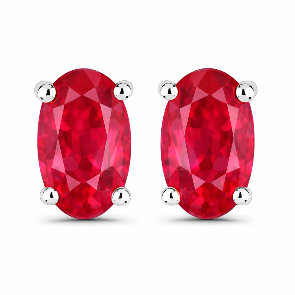 Solitaire Oval Prong-Set Stud Earrings