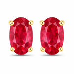 Solitaire Oval Prong-Set Stud Earrings
