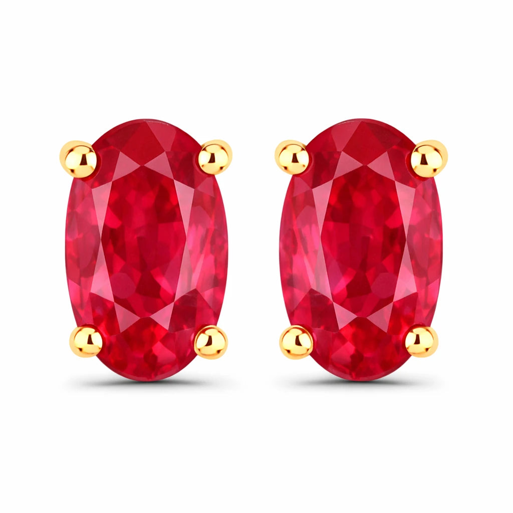 Solitaire Oval Prong-Set Stud Earrings