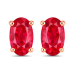 Solitaire Oval Prong-Set Stud Earrings